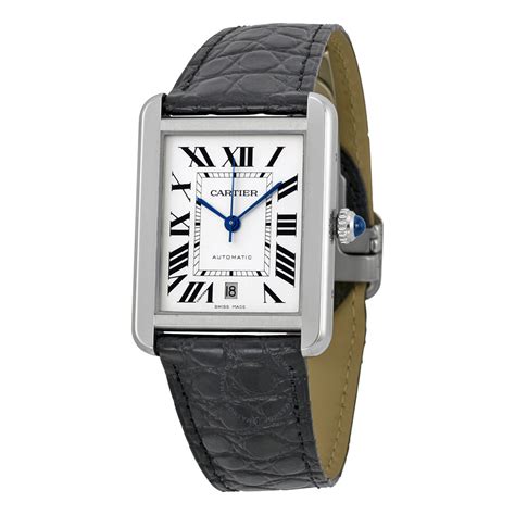 cartier tank silver watch|cartier tank watch men's.